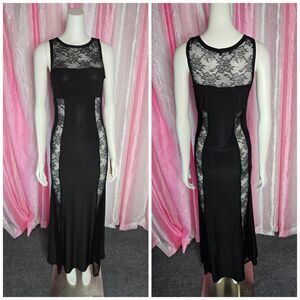 Kimcine Black Lace Maxi Cocktail Dress Size Large